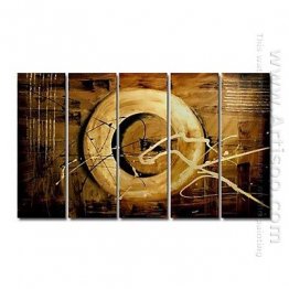 Hand-painted Abstract Oil Painting - Set of 5