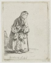 Beggar Woman Leaning On A Stick 1646