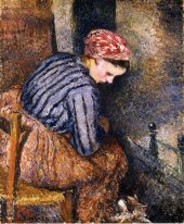 peasant woman warming herself 1883