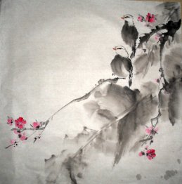 Oiseaux et fleurs - Peinture chinoise