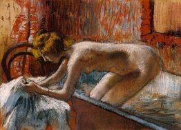 woman leaving her bath