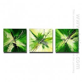 Hand-painted Abstract Oil Painting - Set of 3