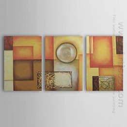 Hand-painted Abstract Oil Painting - Set of 3