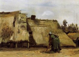 Cottage With Woman Digging 1885