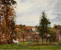 landscape with a white horse in a field l ermitage 1872