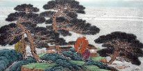 Trees and Building - Chinese Painting