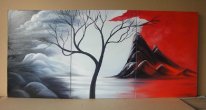 Hand-painted Abstract Oil Painting with Stretched Frame-Set of 3