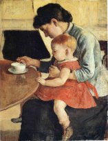 Oil Mother And Child
