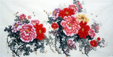 Peony-Four feet - Chinese Painting