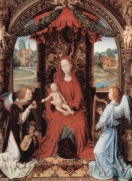 Madonna And Child Enthroned With Two Angels 1480