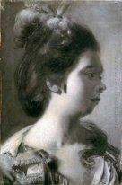 Study Of A Young Girl With Feathers In Her Hair