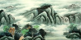 Landscape with waterfall - Chinese Painting