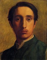 degas en una chaqueta verde 1856