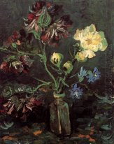 Vase mit Myosotis und Pfingstrosen 1886