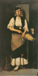 Girl with Distaff and Spindle