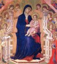 Madonna y niño en un trono 1311