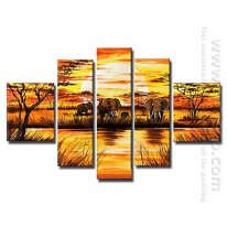 Hand-painted Landscape Oil Painting - Set of 5