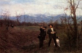 Wilhelm Leibl and Sperl on the hunt