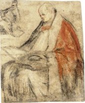 Study of a Seated Bishop Reading a Book on his Lap