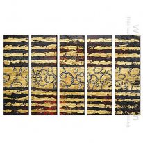 Hand-painted Abstract Oil Painting - Set of 5