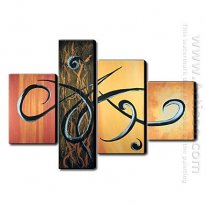 Hand-painted Oil Painting Abstract Landscape - Set of 4