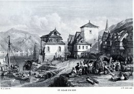 St. Goar um 1835, engraving by J.W. Archer after Leitch