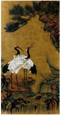 Crane - Pine - Chinese painting(Semi-manual)