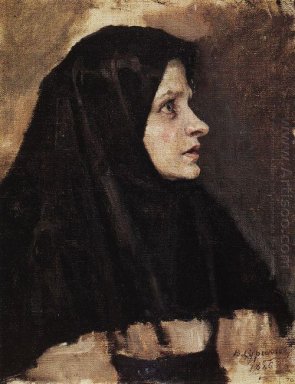 Kepala Of A Woman In Black Shawl 1886