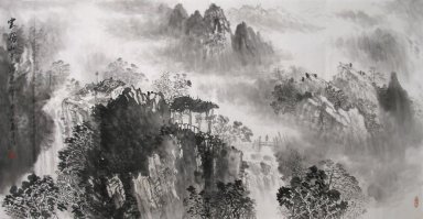 Bergen, water - Chinees schilderij