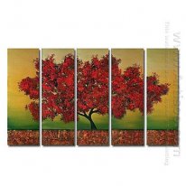 Hand-painted Oil Painting Landscape Oversized Wide - Set of 5