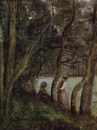 Les Alinges Haute Savoie Figures Under The Trees 1845