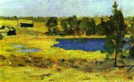 The Lake Barns At The Edge Of Forest 1899