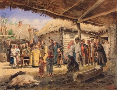 Preghiera servizio presso l\'azienda agricola in Ucraina 1886