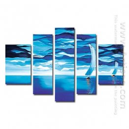 Hand-painted Landscape Oil Painting - Set of 5