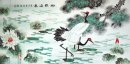 Crane & Lotus & Pine - Peinture chinoise