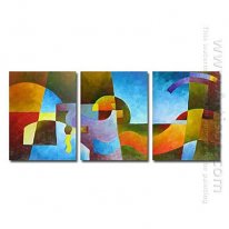 Hand-painted Abstract Oil Painting - Set of 3