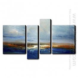 Hand-painted Oil Painting Abstract Landscape - Set of 4