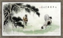 Sheep-Pine - Pintura Chinesa