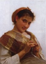 Portrait Of A Young Girl Crocheting 1889