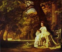 Dame Lezing In Een Bosrijk Park 1770