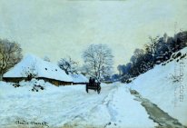 Ein Wagen auf der Straße mit Schnee bedeckte St. Simeon Bauernho