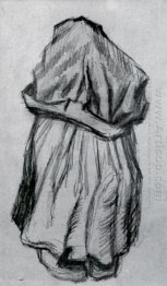 Peasant Woman With Shawl Over Her Head Seen From The Back 1885