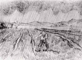 Campo incluido Com um semeador In The Rain 1889 1