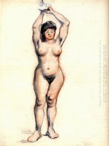 Berdiri Nude Perempuan Dilihat Dari The Front 1886