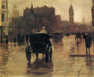 Dia chuvoso Columbus Avenue 1885