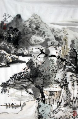 Una casa de campo - la pintura china