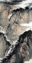 Mountain and waterfall - Chinese Painting