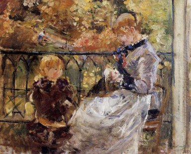 Sur le balcon de la chambre d\'Eugène Manet à Bougival