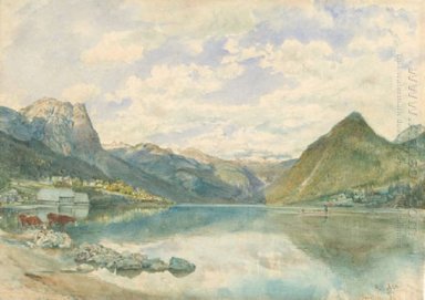 Paysage de montagne avec le Grundlsee