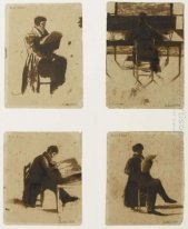 Four Views Of Men Sitting 1838